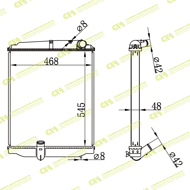 Radiator TOYOTA 1365371/1516491