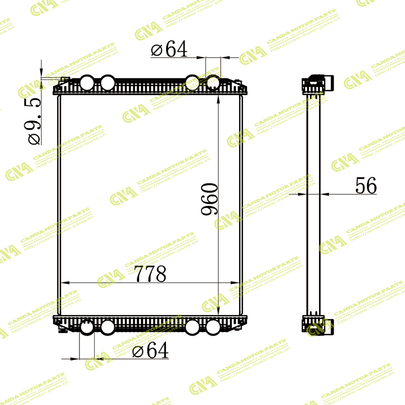Radiator TRUCK COLUMBIA CLASS 07- MT