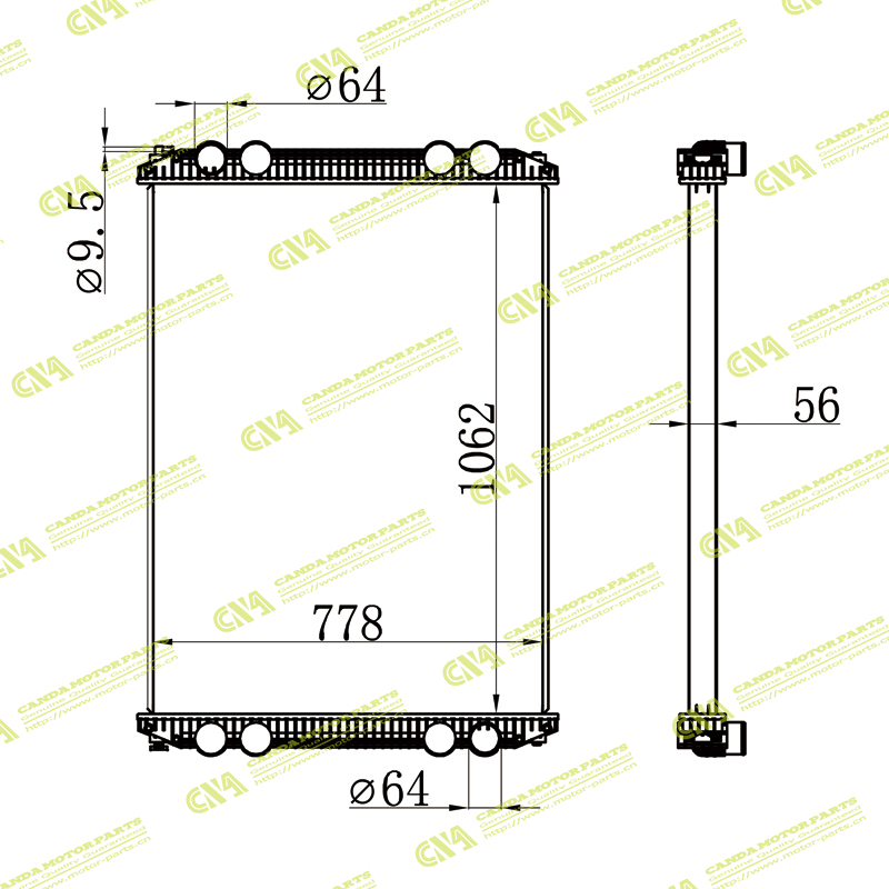 Radiator TRUCK 376761561/BHTD0530/BHTD0635