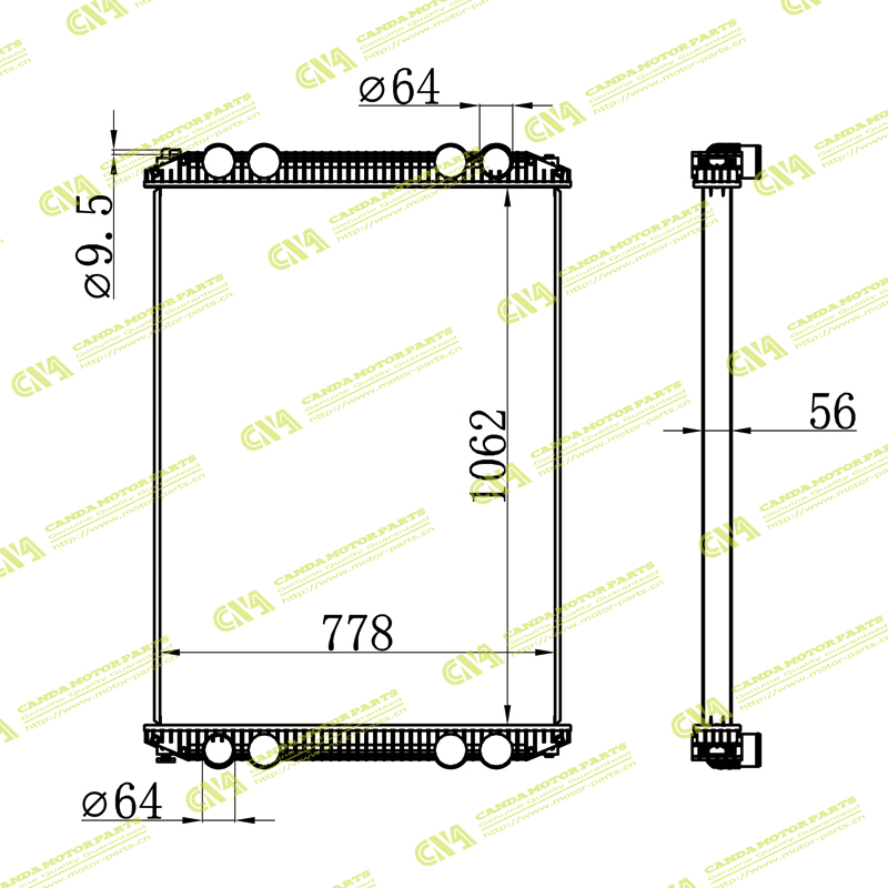Radiator TRUCK BHTD9526/BHTE7238/376761571